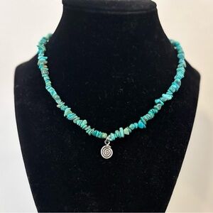 Chic Turquoise Necklace with Spiral Charm